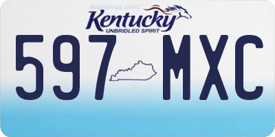 KY license plate 597MXC