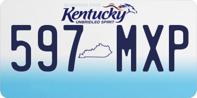 KY license plate 597MXP