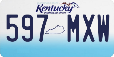 KY license plate 597MXW