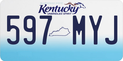 KY license plate 597MYJ