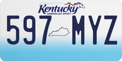 KY license plate 597MYZ