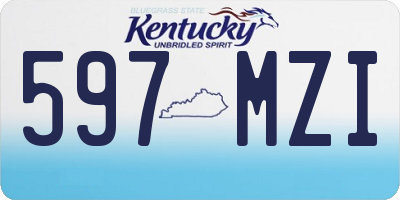 KY license plate 597MZI