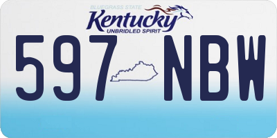 KY license plate 597NBW