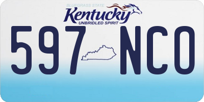KY license plate 597NCO
