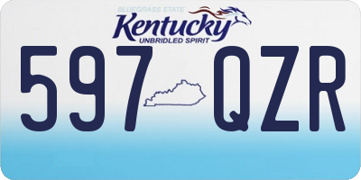 KY license plate 597QZR