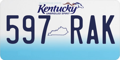 KY license plate 597RAK