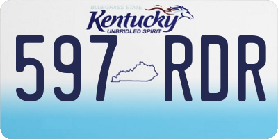 KY license plate 597RDR