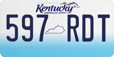 KY license plate 597RDT