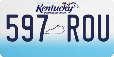 KY license plate 597ROU