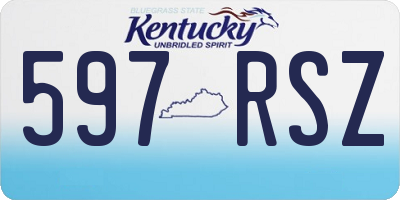KY license plate 597RSZ