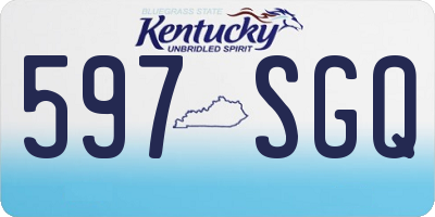 KY license plate 597SGQ