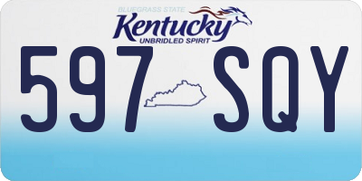 KY license plate 597SQY