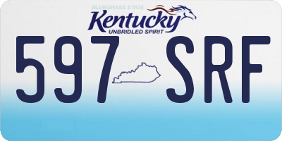 KY license plate 597SRF