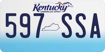 KY license plate 597SSA