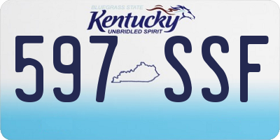 KY license plate 597SSF