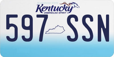KY license plate 597SSN