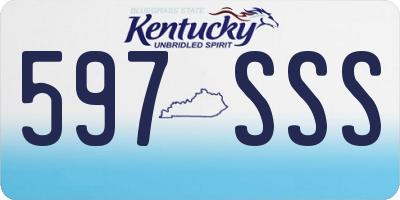 KY license plate 597SSS
