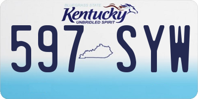 KY license plate 597SYW