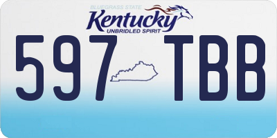 KY license plate 597TBB