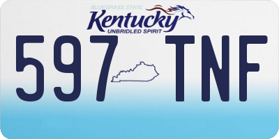 KY license plate 597TNF