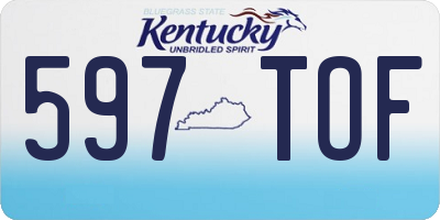 KY license plate 597TOF