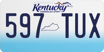 KY license plate 597TUX