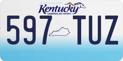 KY license plate 597TUZ