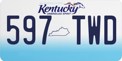 KY license plate 597TWD