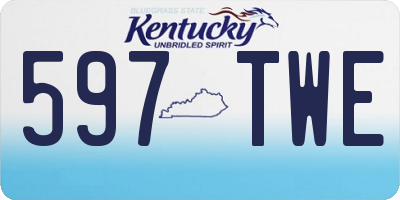 KY license plate 597TWE