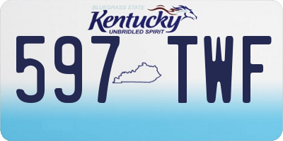 KY license plate 597TWF