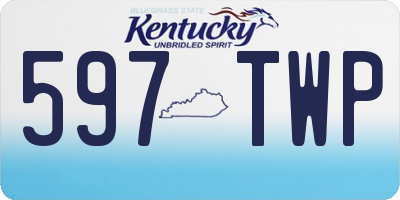 KY license plate 597TWP