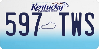 KY license plate 597TWS