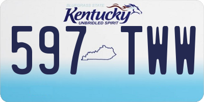 KY license plate 597TWW