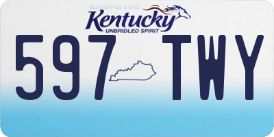 KY license plate 597TWY