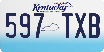 KY license plate 597TXB