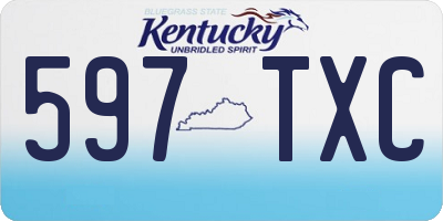 KY license plate 597TXC