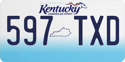 KY license plate 597TXD