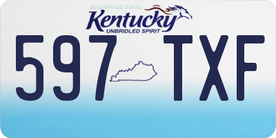 KY license plate 597TXF