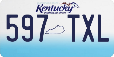 KY license plate 597TXL