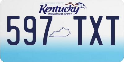 KY license plate 597TXT
