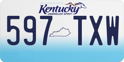 KY license plate 597TXW