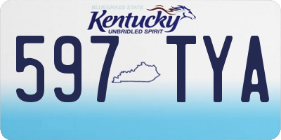 KY license plate 597TYA