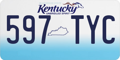 KY license plate 597TYC