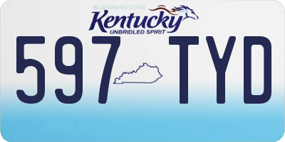 KY license plate 597TYD