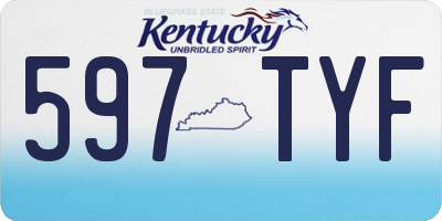 KY license plate 597TYF