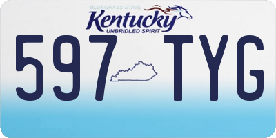 KY license plate 597TYG
