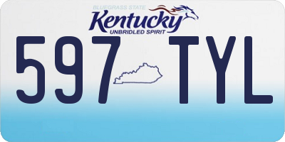 KY license plate 597TYL