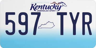 KY license plate 597TYR
