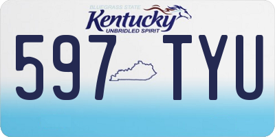 KY license plate 597TYU