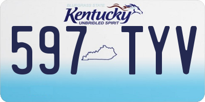 KY license plate 597TYV